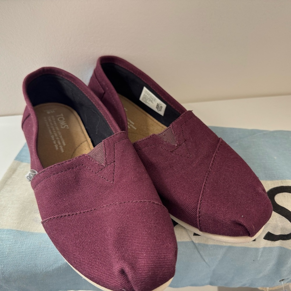 TOMS Burgundy Slip-Ons